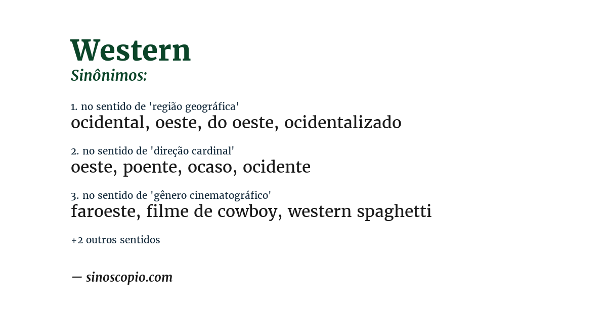 Sinônimo de western