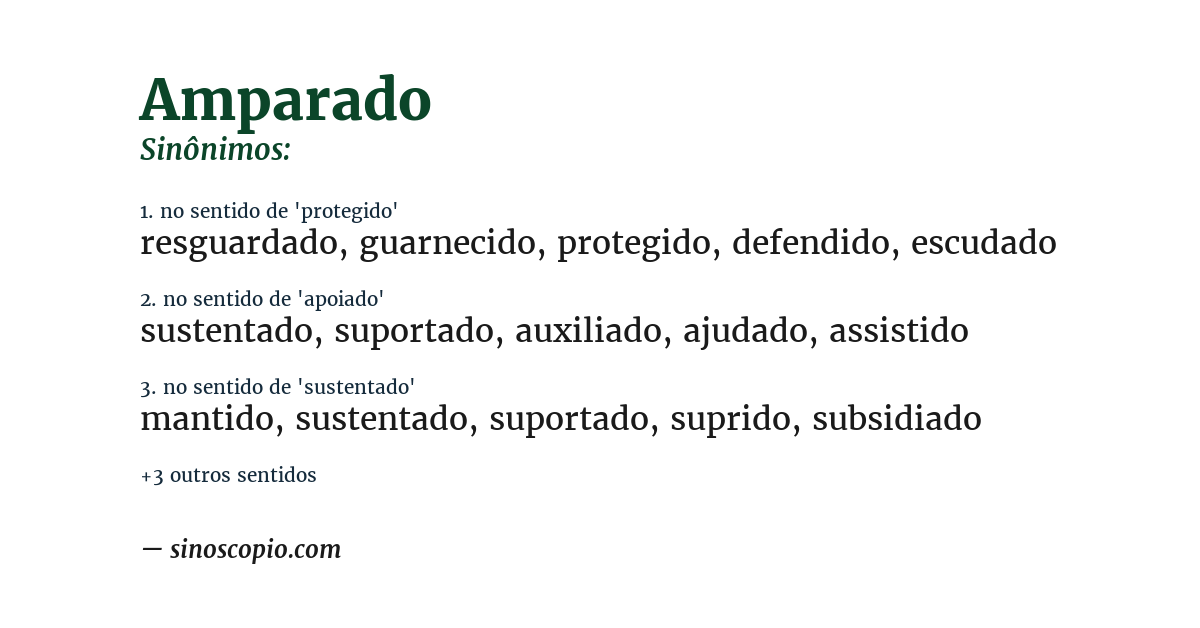 Sinônimo de amparado