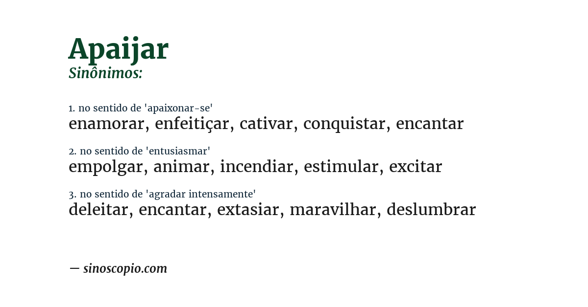 Sinônimo de apaijar