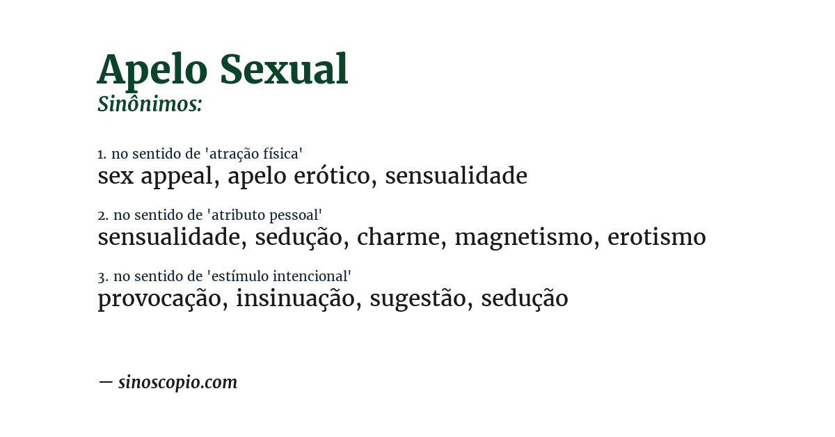 Sinônimo de apelo sexual