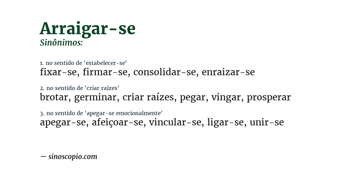Sinônimo de arraigar-se