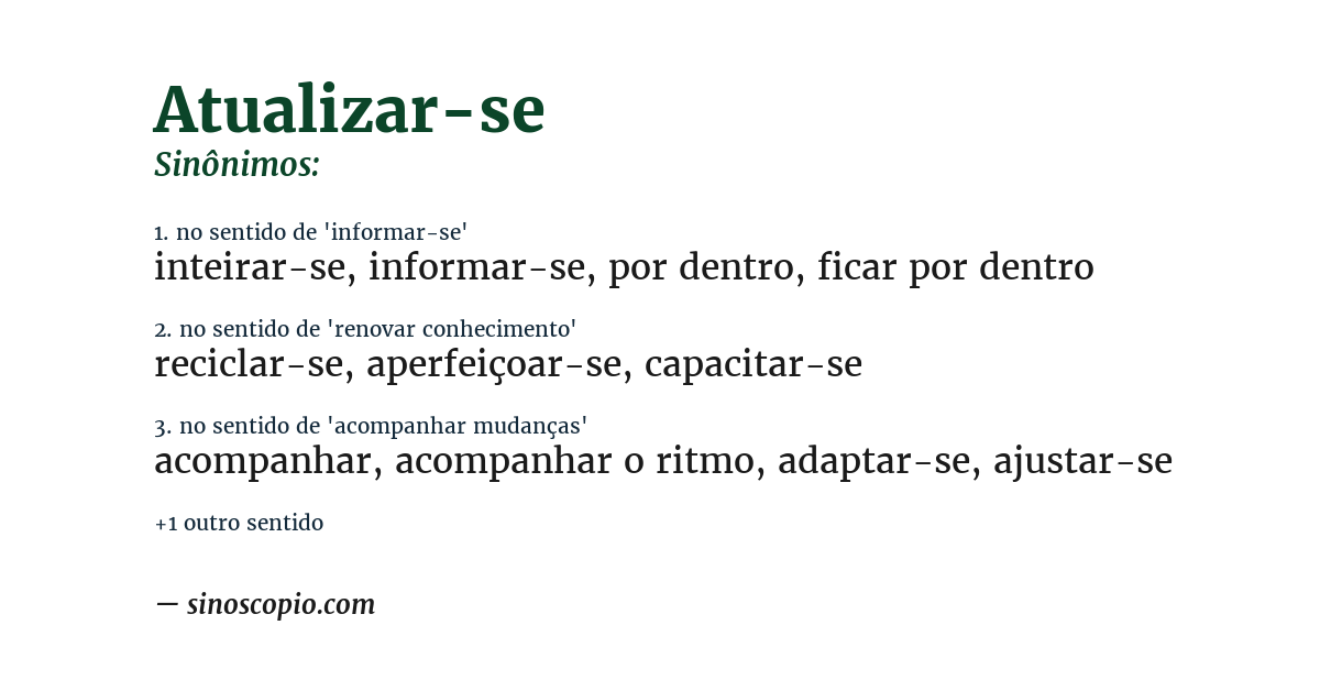 Sinônimo de atualizar-se