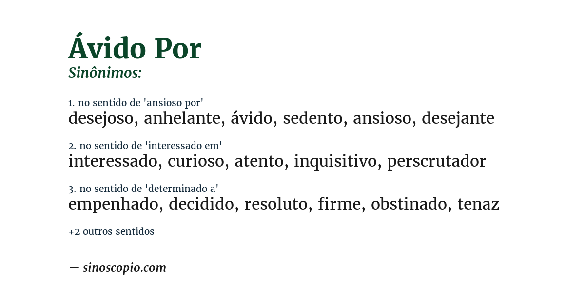 Sinônimo de ávido por