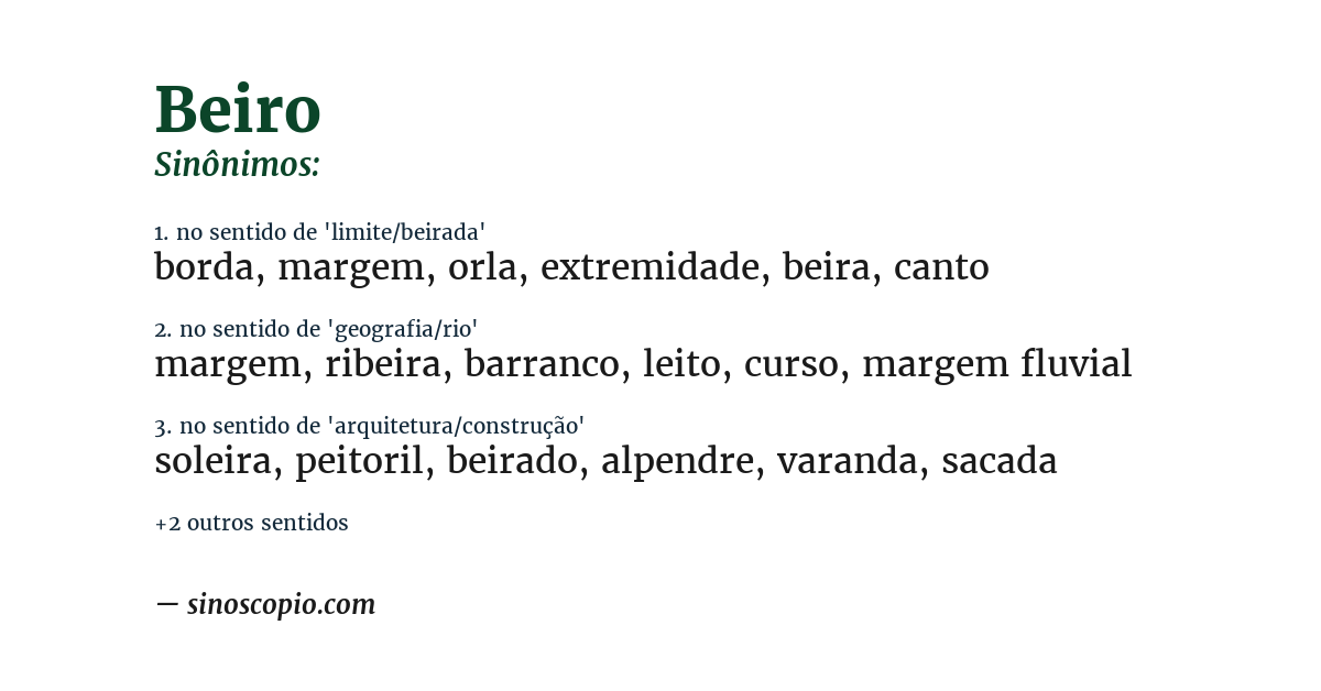 Sinônimo de beiro