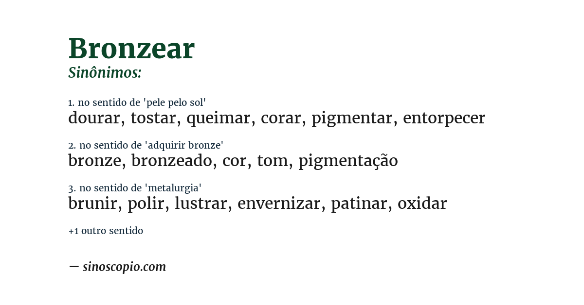 Sinônimo de bronzear