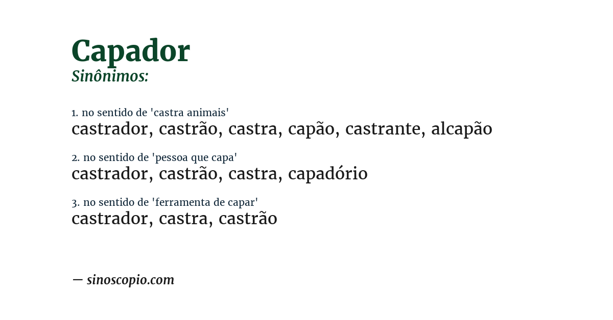 Sinônimo de capador
