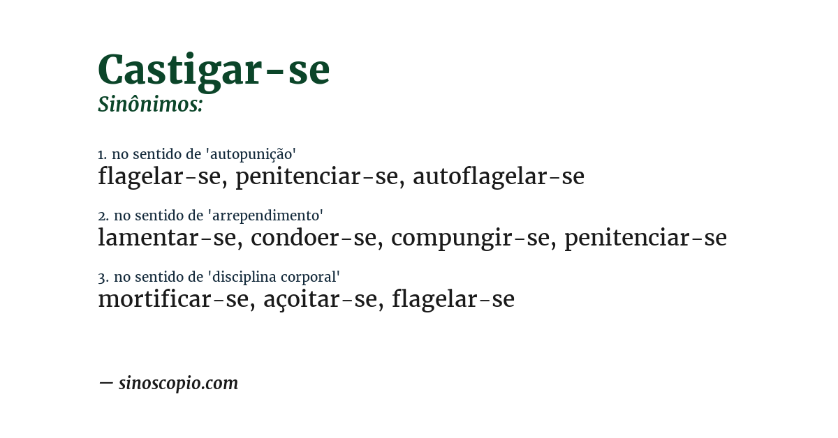 Sinônimo de castigar-se