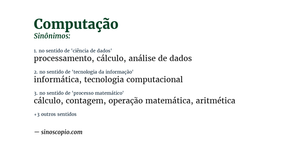 Sinônimo de computação