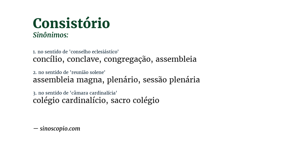 Sinônimo de consistório
