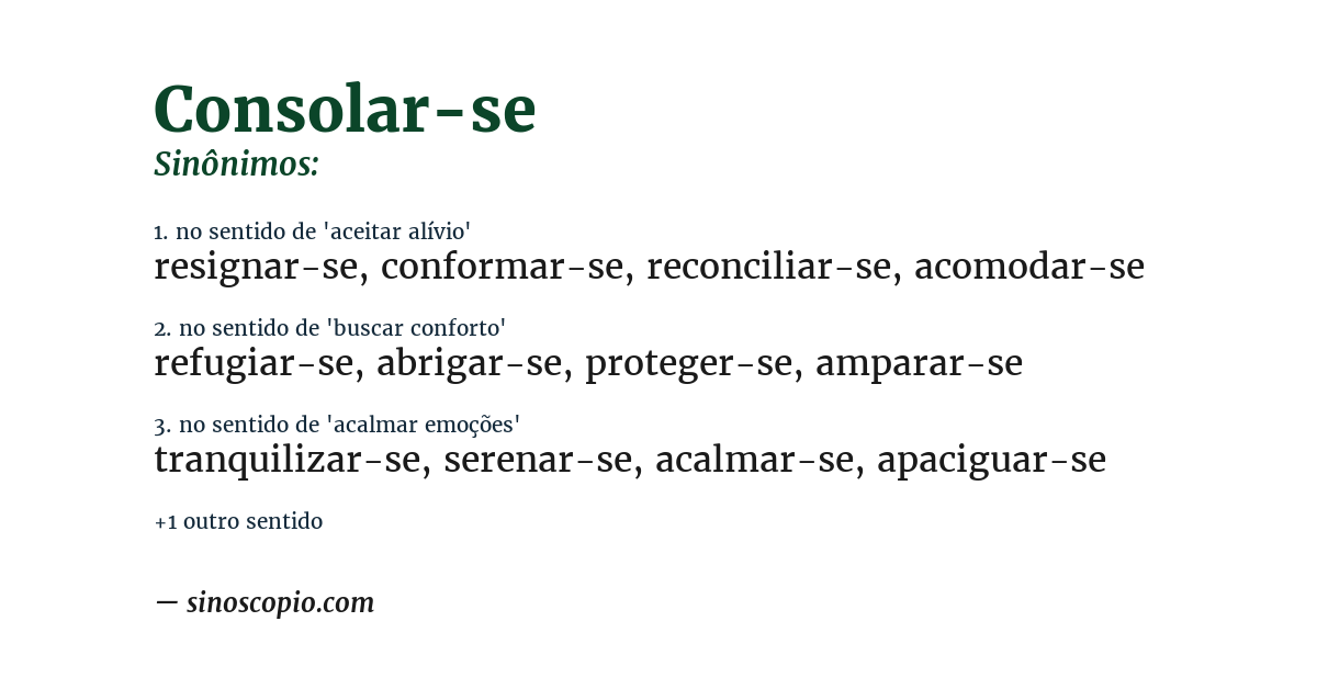 Sinônimo de consolar-se