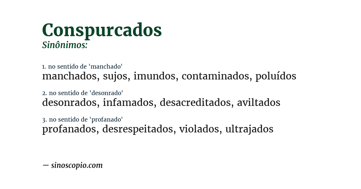 Sinônimo de conspurcados