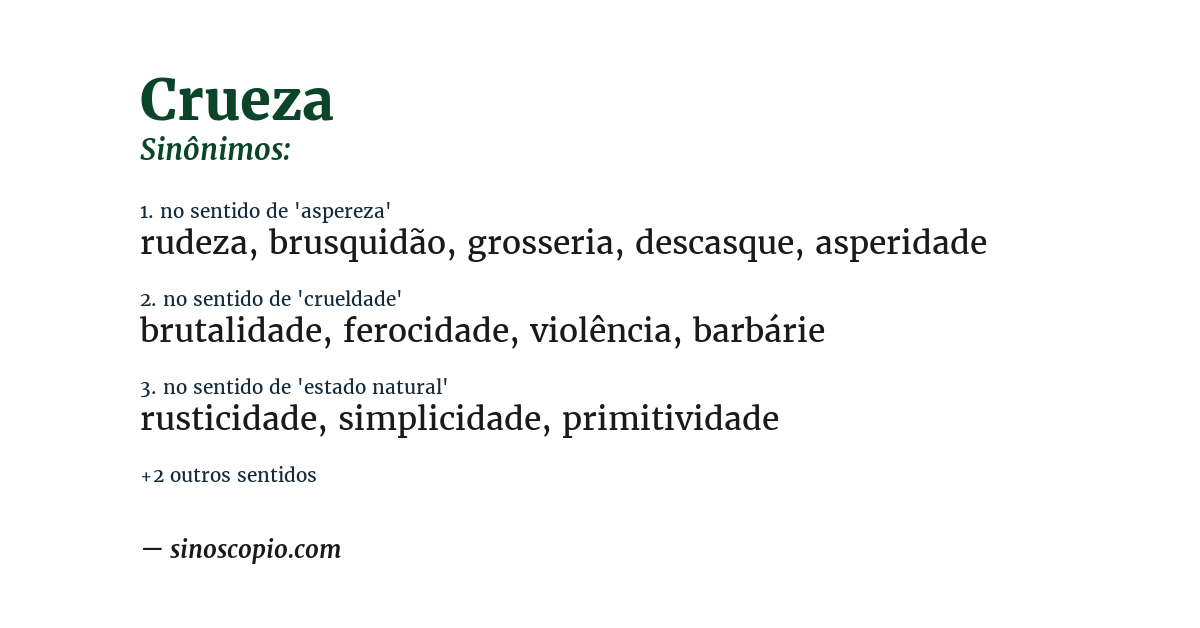Sinônimo de crueza