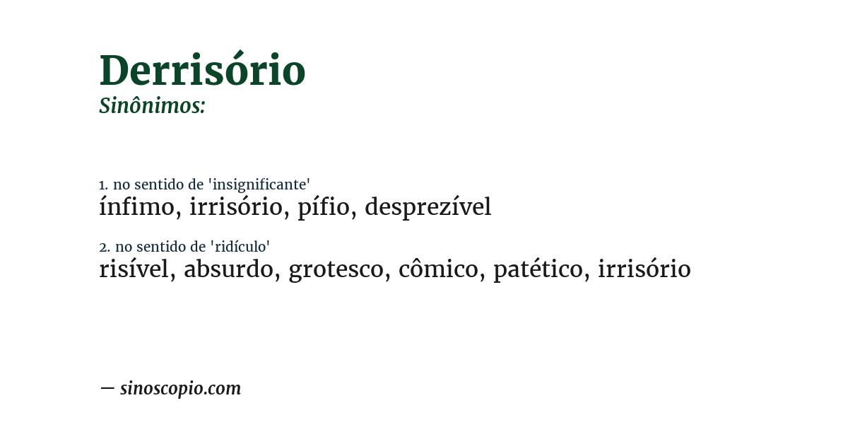 Sinônimo de derrisório