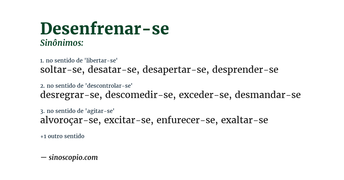 Sinônimo de desenfrenar-se