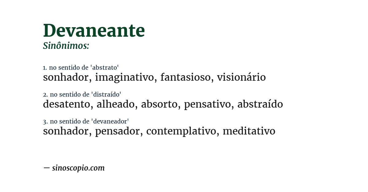 Sinônimo de devaneante