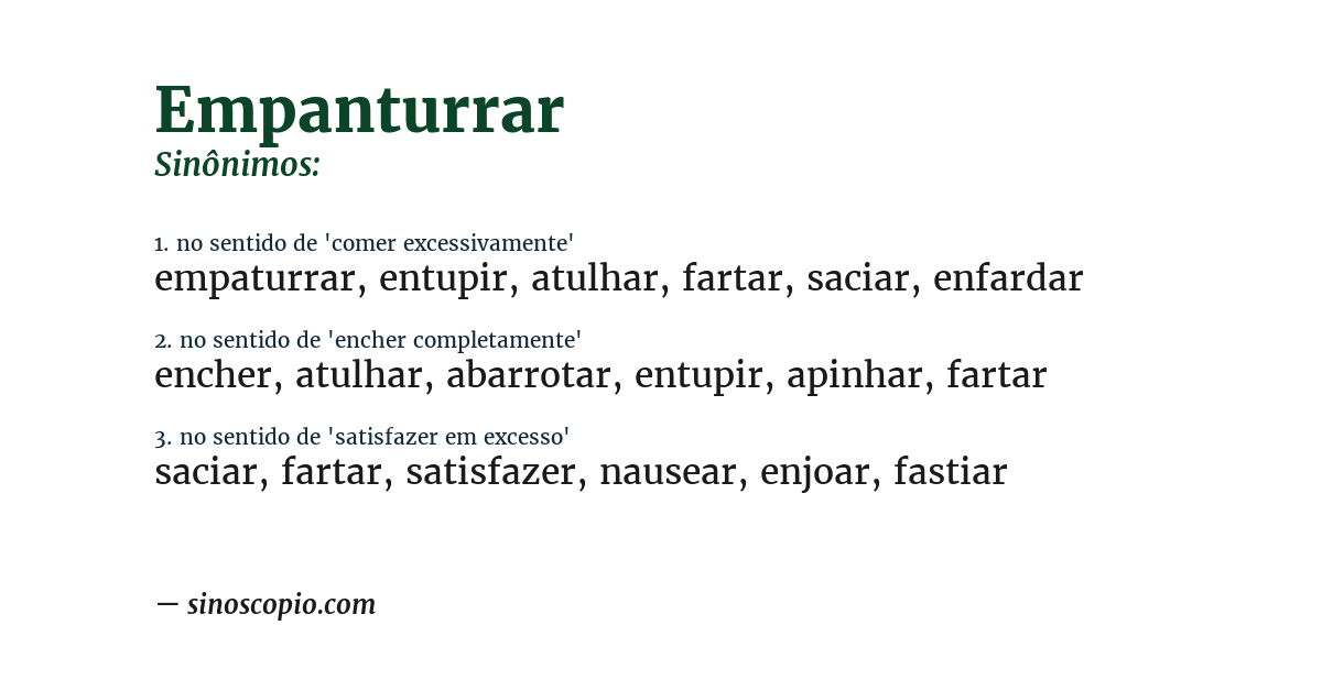 Sinônimo de empanturrar