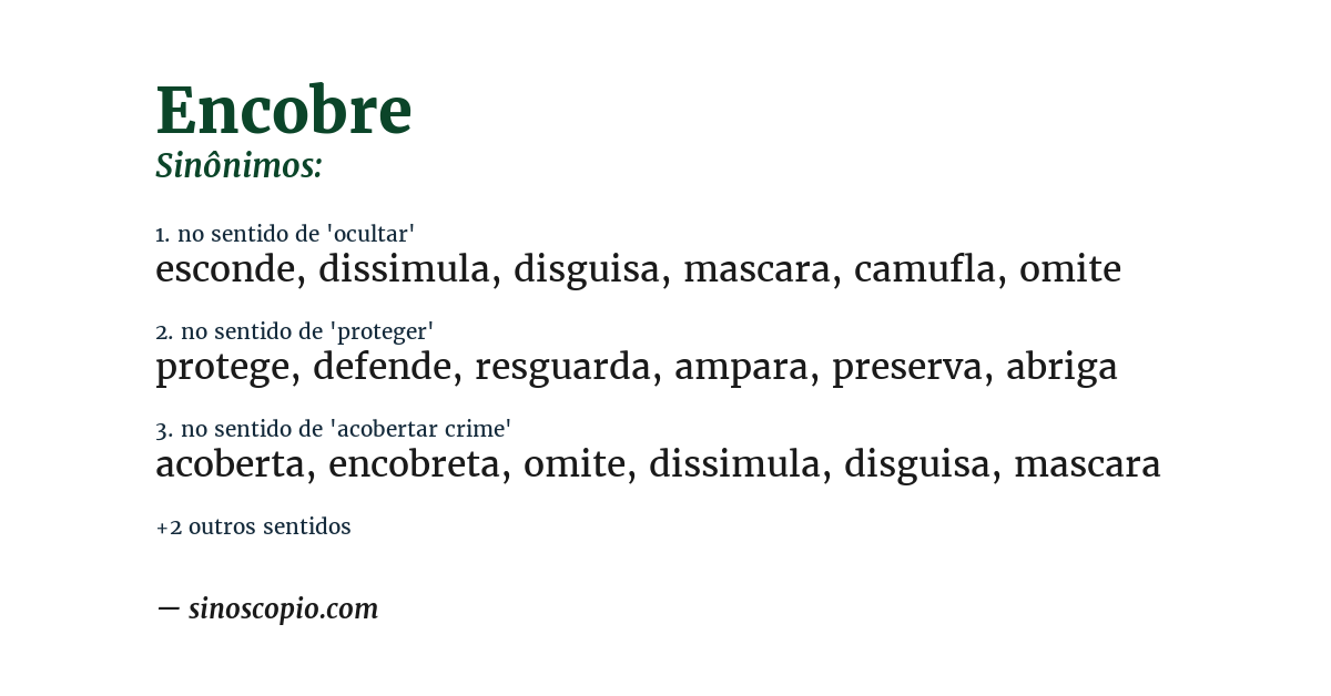 Sinônimo de encobre