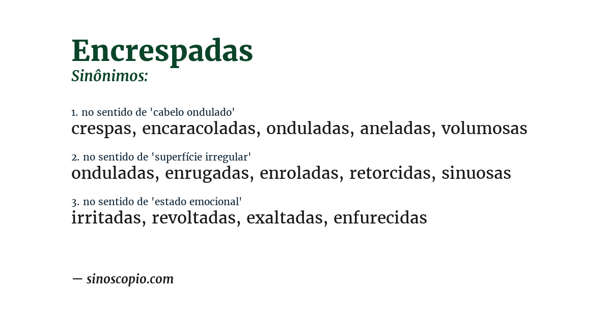 Sinônimo de encrespadas