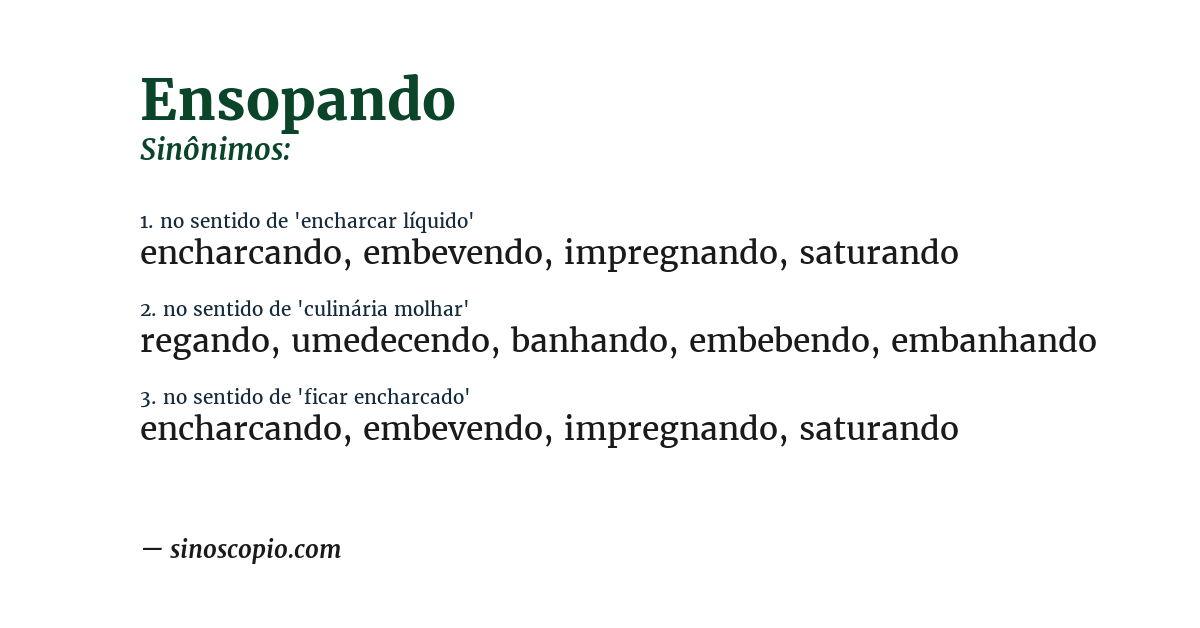 Sinônimo de ensopando