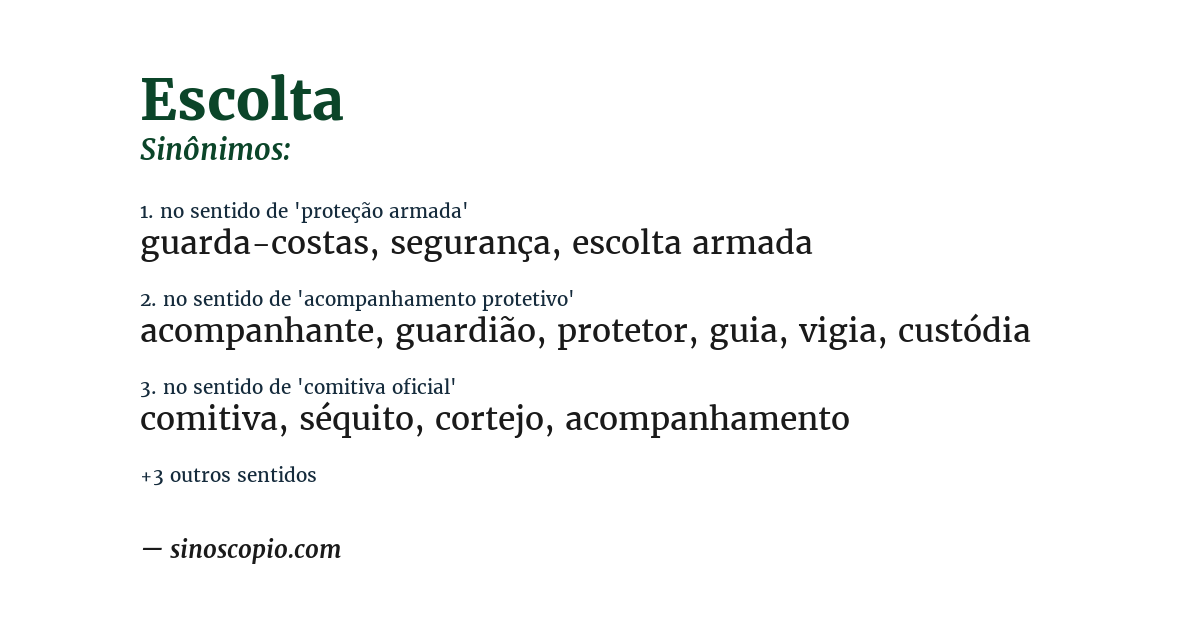 Sinônimo de escolta