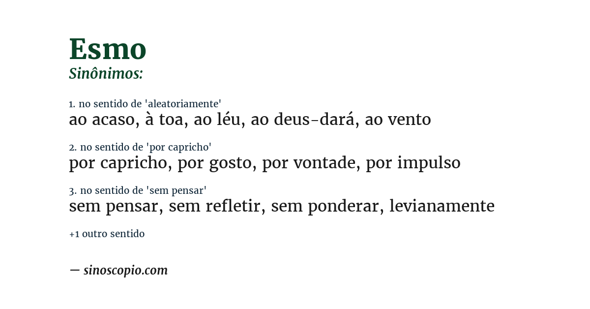 Sinônimo de esmo