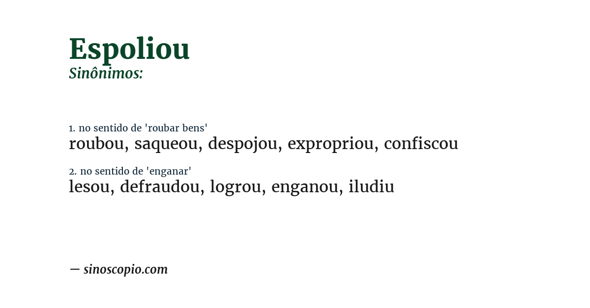 Sinônimo de espoliou