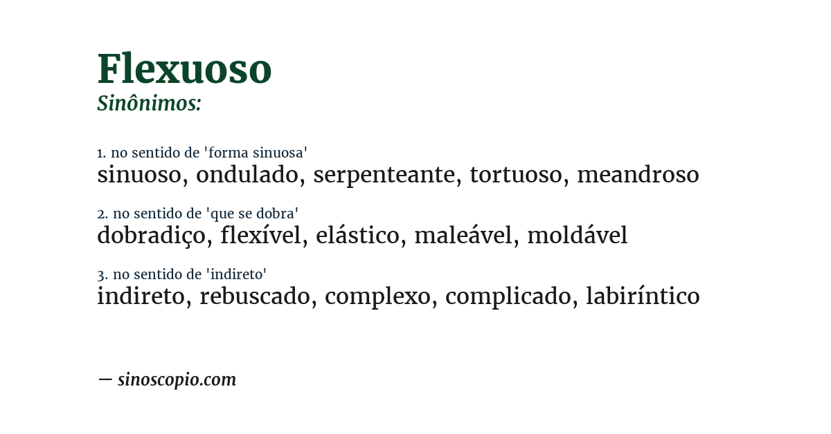 Sinônimo de flexuoso