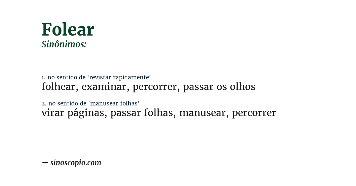 Sinônimo de folear