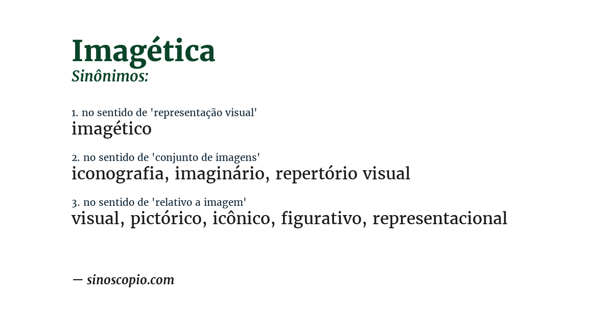 Sinônimo de imagética