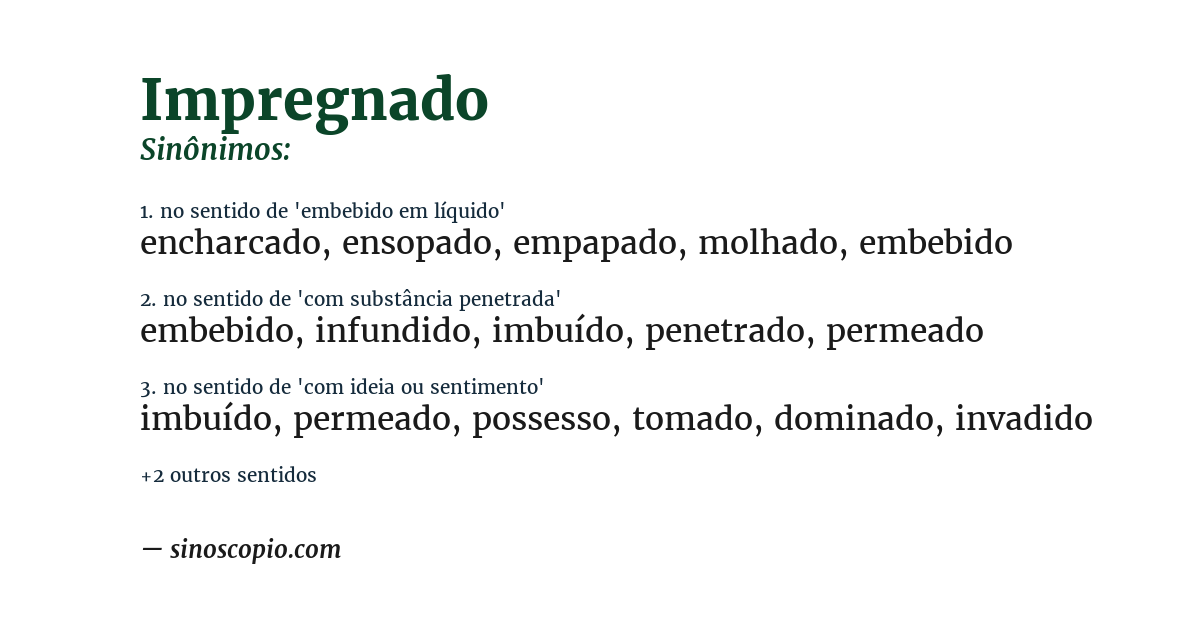 Sinônimo de impregnado