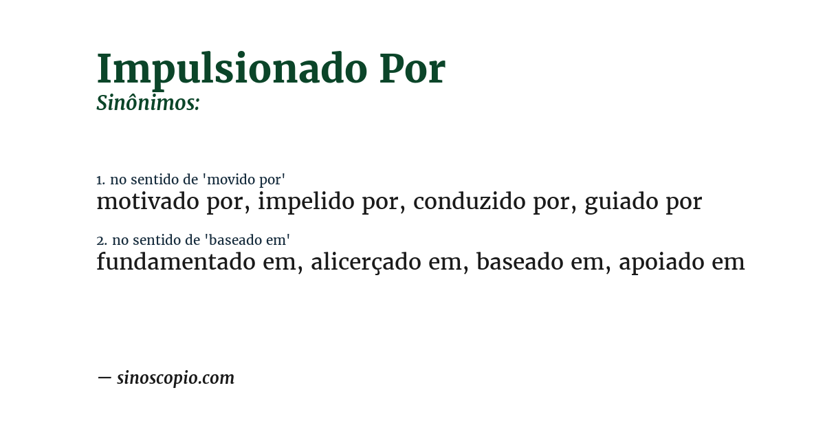 Sinônimo de impulsionado por