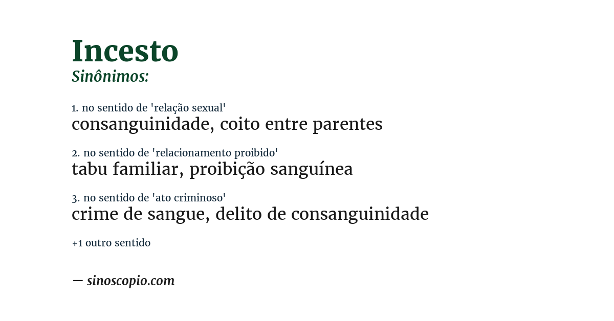 Sinônimo de incesto