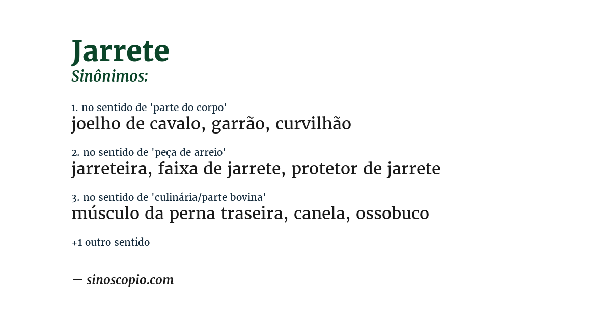 Sinônimo de jarrete