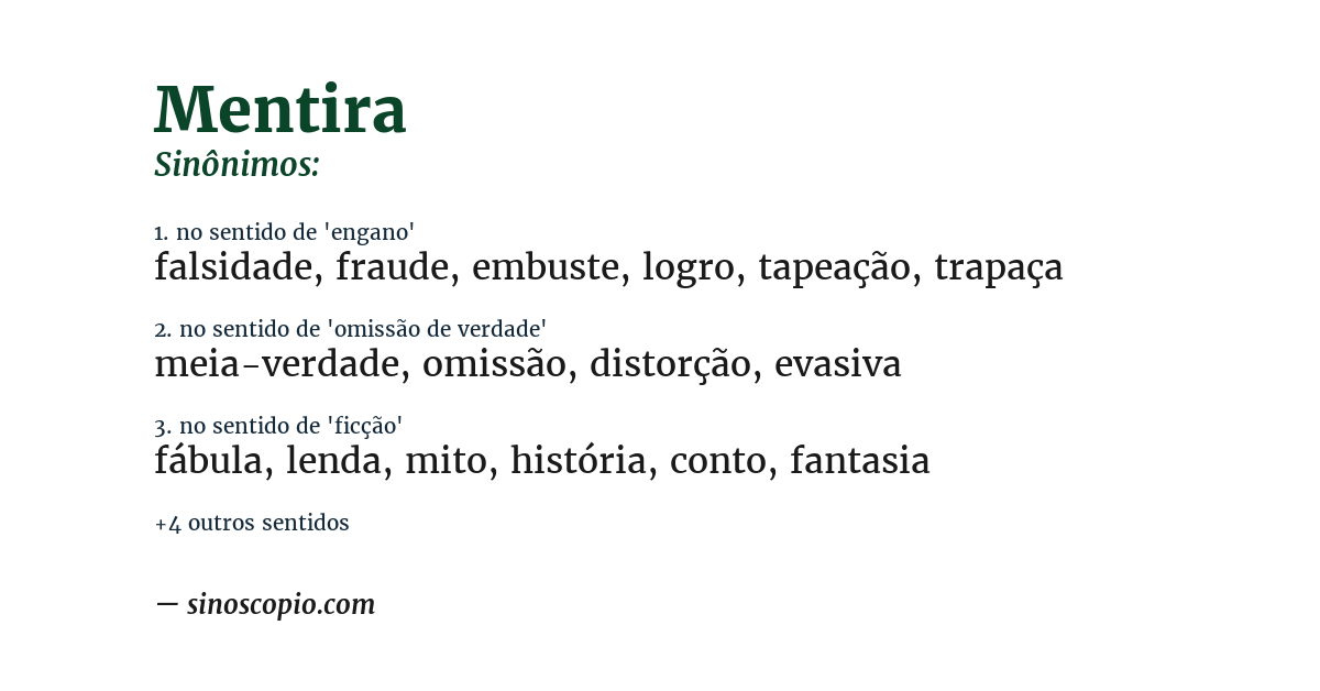 Sinônimo de mentira