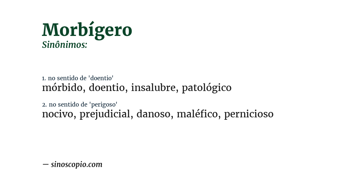 Sinônimo de morbígero