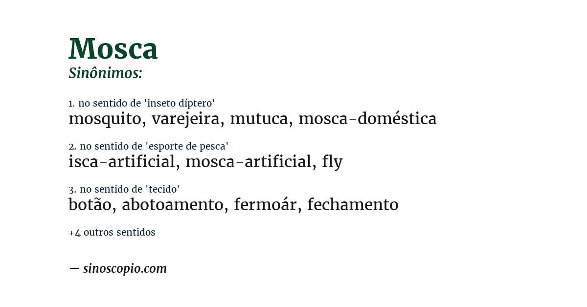 Sinônimo de mosca