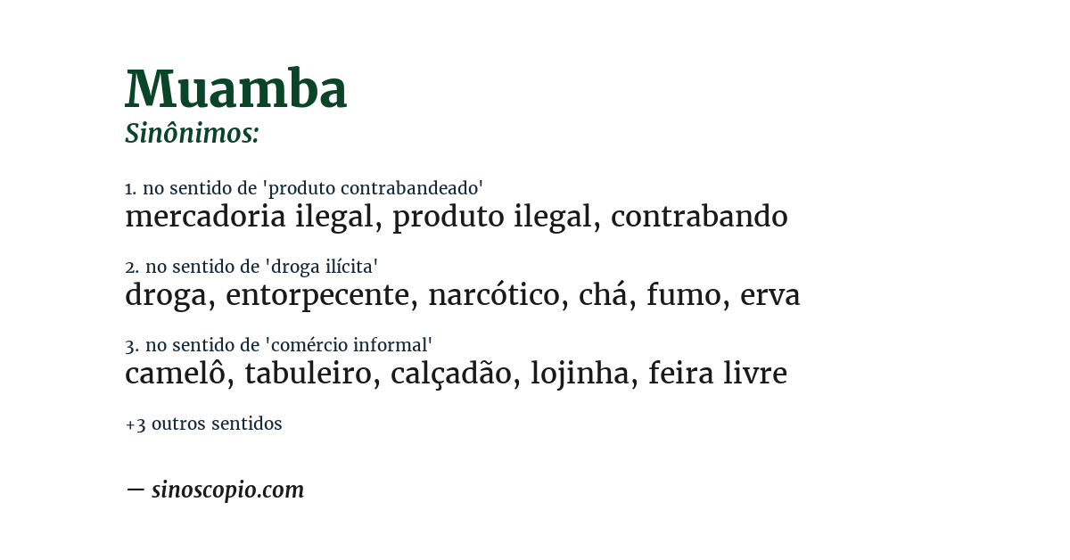 Sinônimo de muamba