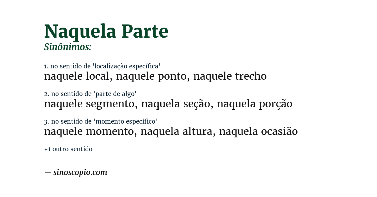 Sinônimo de naquela parte