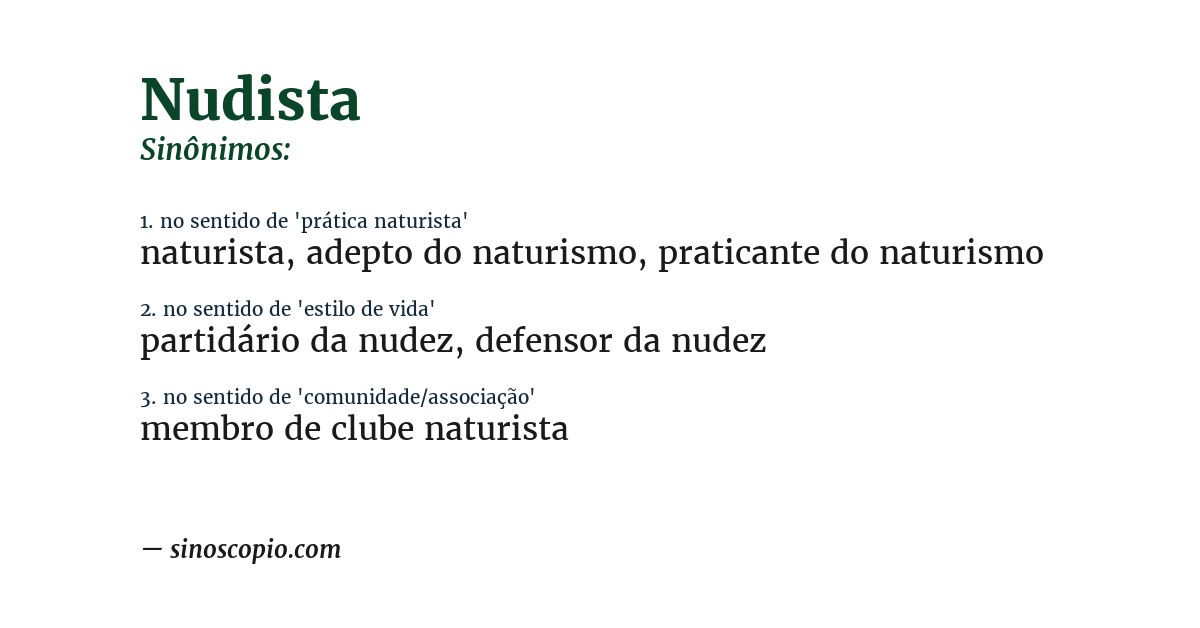 Sinônimo de nudista