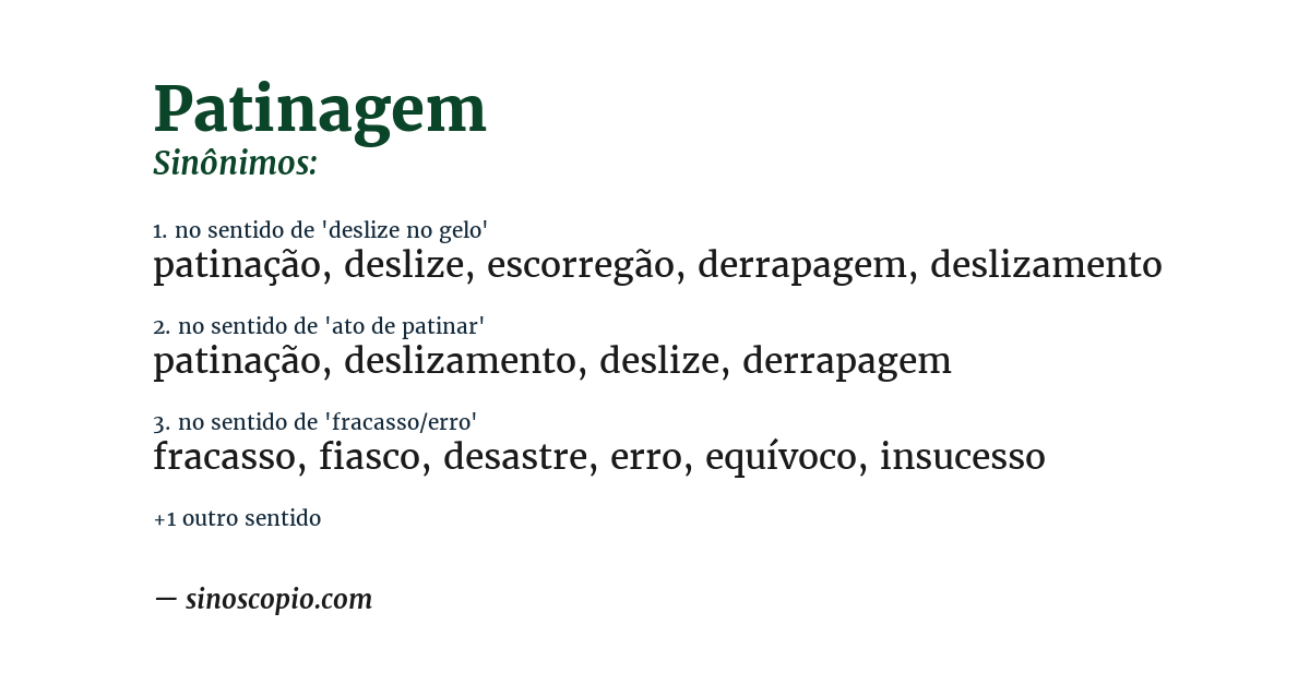 Sinônimo de patinagem