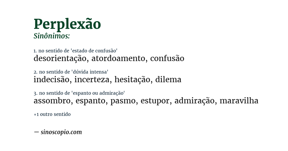 Sinônimo de perplexão