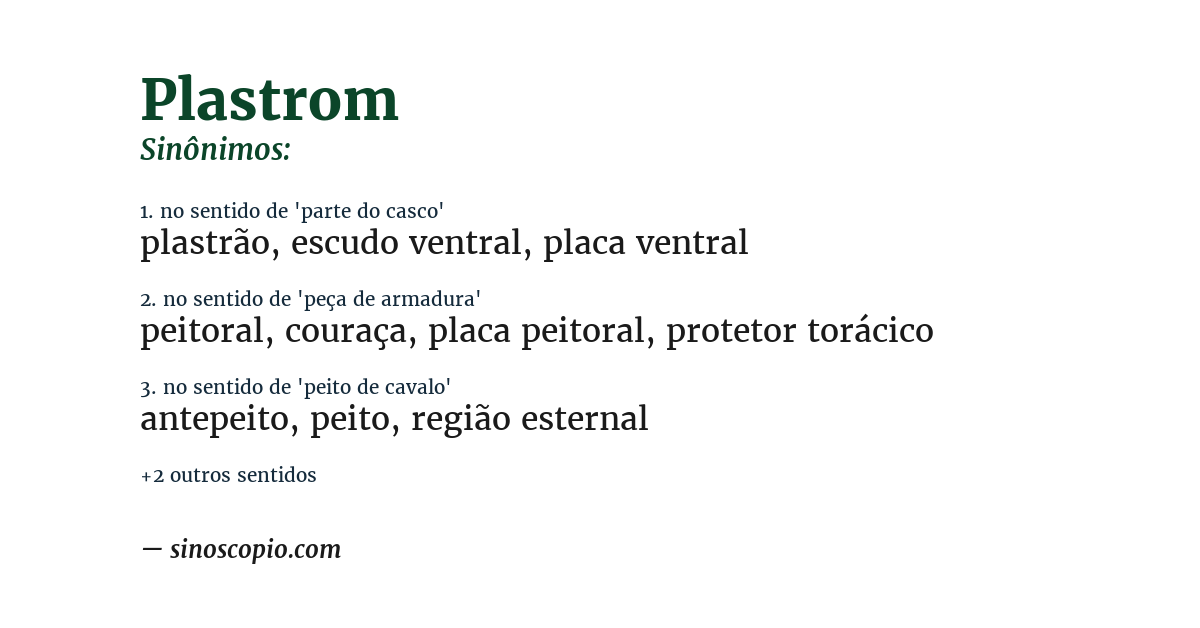 Sinônimo de plastrom