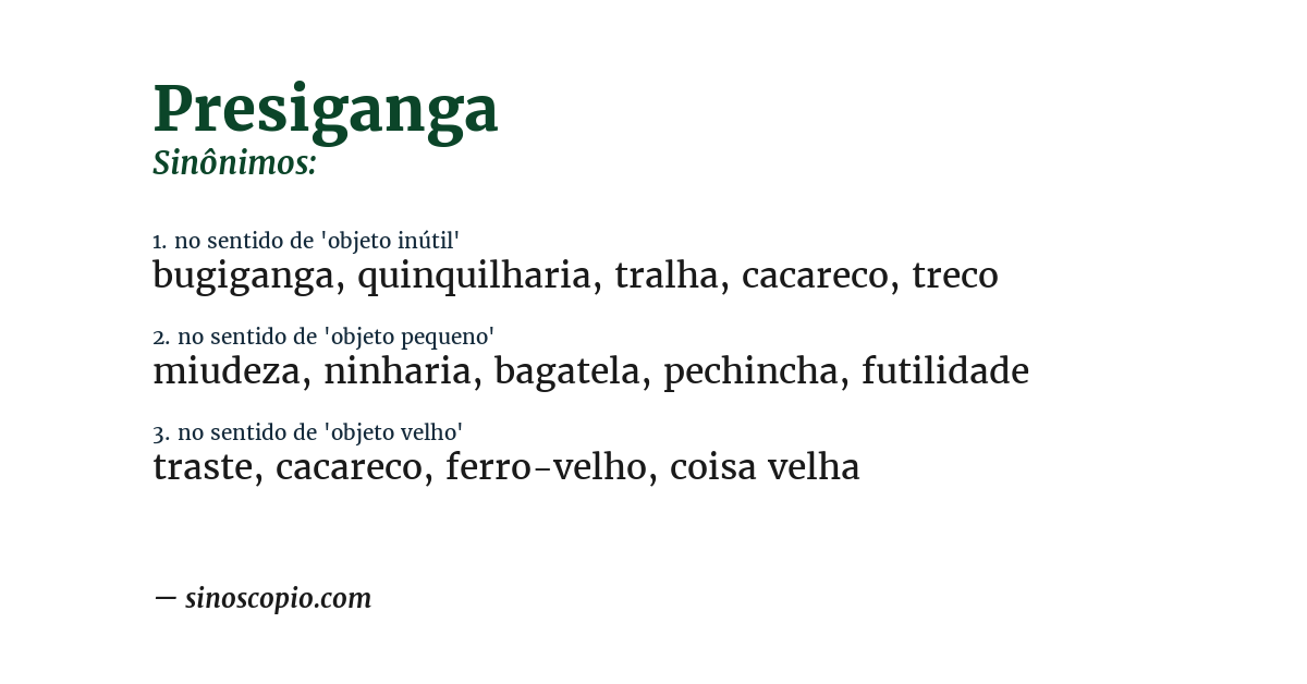 Sinônimo de presiganga