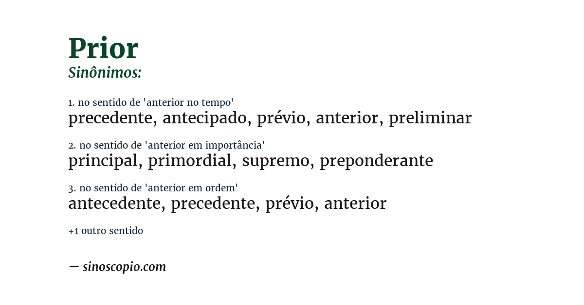 Sinônimo de prior