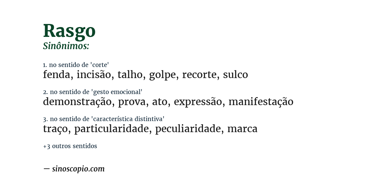 Sinônimo de rasgo