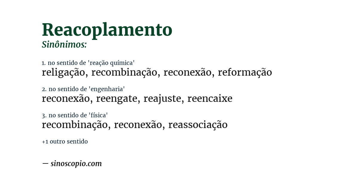 Sinônimo de reacoplamento