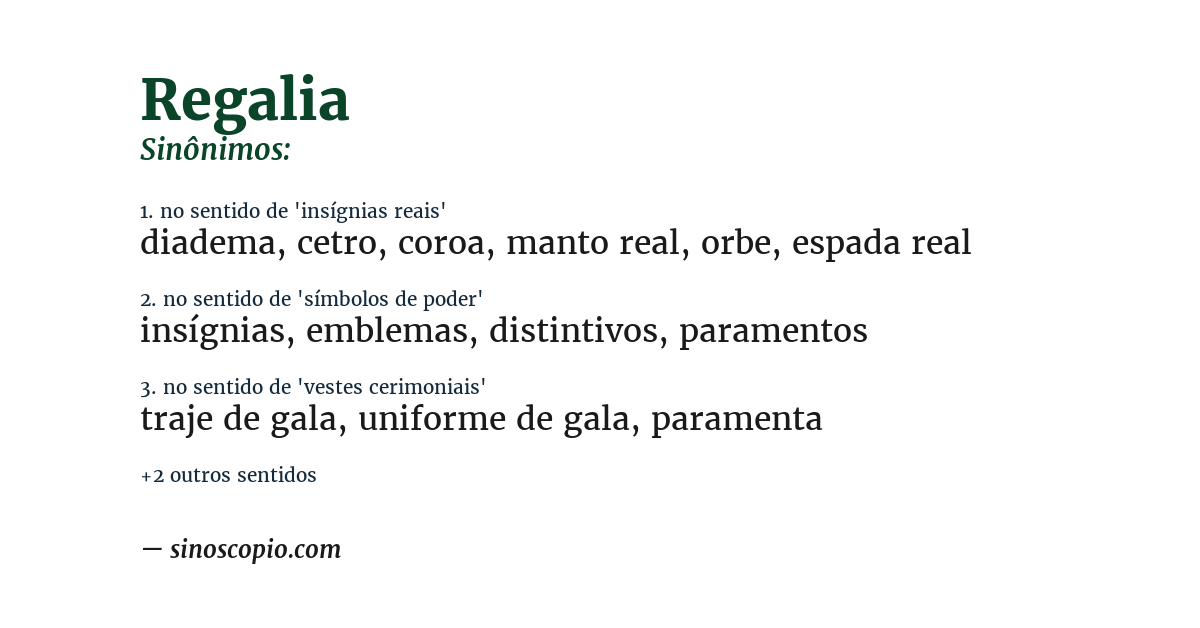 Sinônimo de regalia