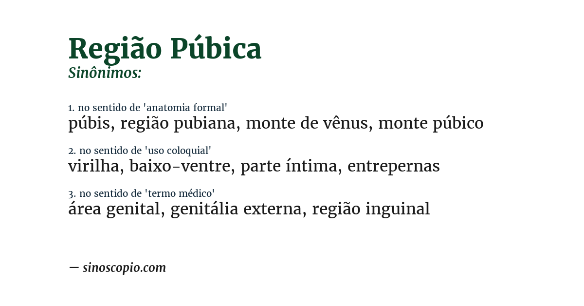 Sinônimo de região púbica