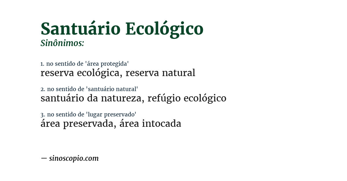 Sinônimo de santuário ecológico
