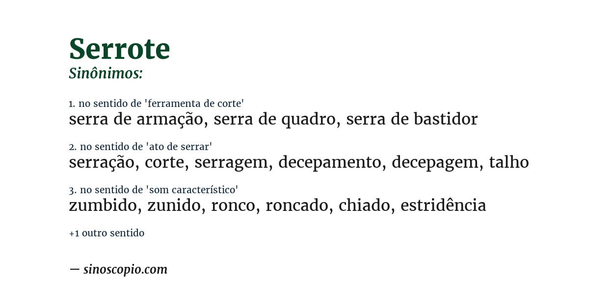 Sinônimo de serrote